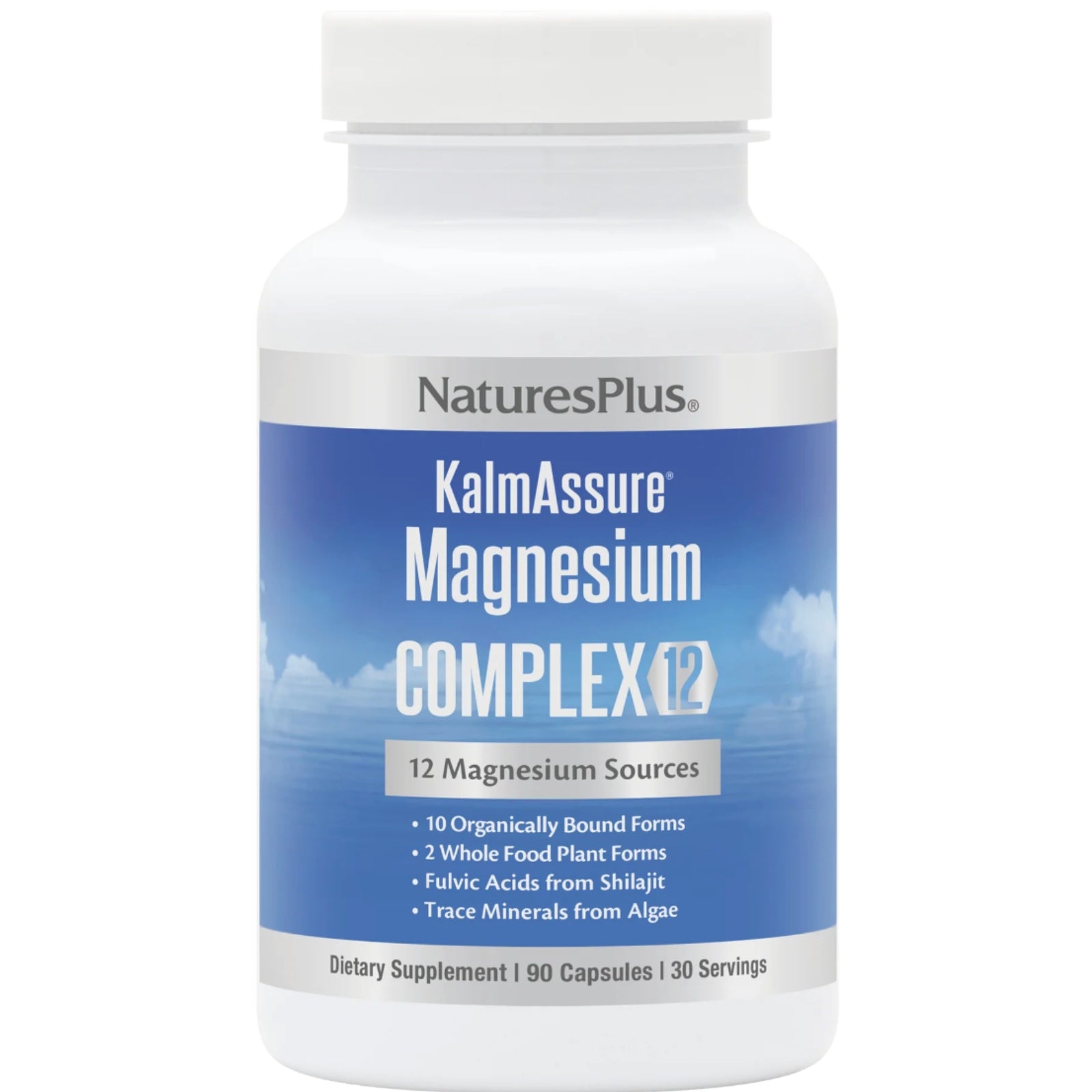Nature's Plus, KalmAssure Magnesium Complex 12, 90 Capsules UPC 097467336117 | Hilife Vitamins